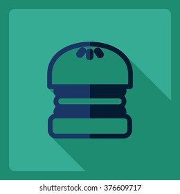 Flat modern design with shadow  Icon burger