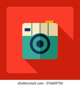 Flat modern design with shadow Icon camera