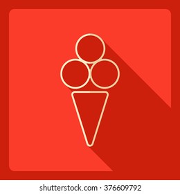 Flat modern design with shadow  Icon ice cream