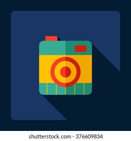 Flat modern design with shadow Icon camera