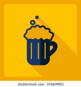 Flat modern design with shadow  Icon beer