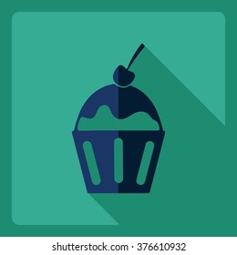 Flat modern design with shadow  Icon cake