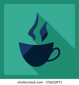 Flat modern design with shadow  Icon coffee