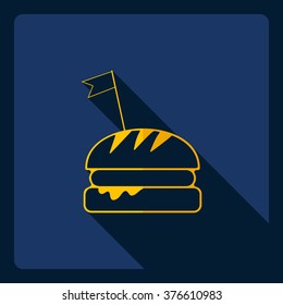 Flat modern design with shadow  Icon hamburger