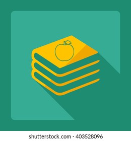 Flat modern design with shadow  Icon books