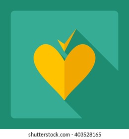Flat modern design with shadow  Icon healthy heart