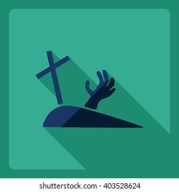 Flat modern design with shadow  Icon headstone
