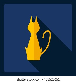 Flat modern design with shadow  Icon cat