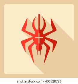 Flat modern design with shadow  Icon spider