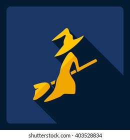 Flat modern design with shadow  Icon witch