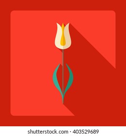 Flat modern design with shadow Icon  flower