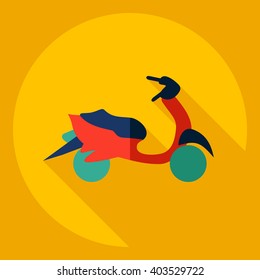 Flat modern design with shadow  Icon scooter