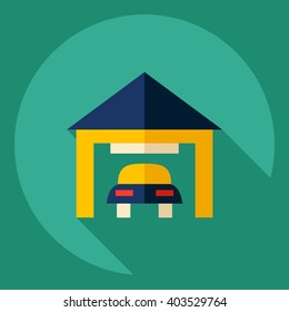 Flat modern design with shadow  Icon garage