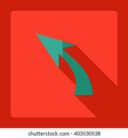 Flat modern design with shadow Icon  arrow
