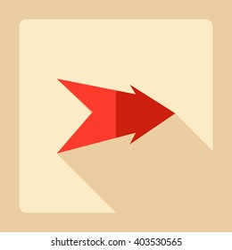Flat modern design with shadow Icon  arrow