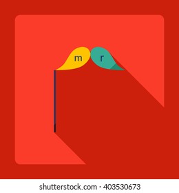 Flat modern design with shadow Icon  mustache