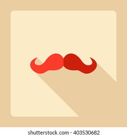 Flat modern design with shadow Icon  mustache