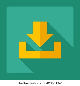 Flat modern design with shadow Icon  arrow