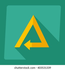 Flat modern design with shadow Icon  arrow