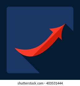 Flat modern design with shadow Icon  arrow