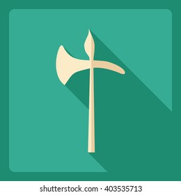 Flat modern design with shadow  Icon battle Axe