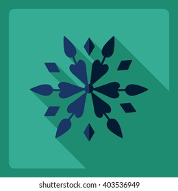 Flat modern design with shadow  Icon snowflake