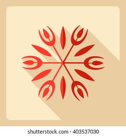 Flat modern design with shadow  Icon snowflake