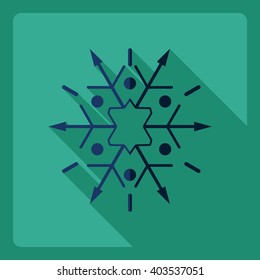 Flat modern design with shadow  Icon snowflake