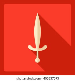 Flat modern design with shadow  Icon sword