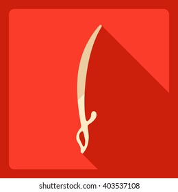 Flat modern design with shadow  Icon sword
