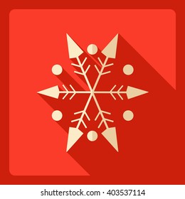Flat modern design with shadow  Icon snowflake