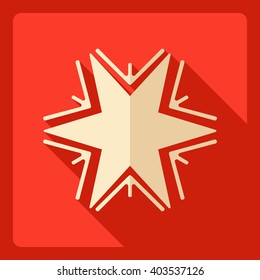 Flat modern design with shadow  Icon snowflake
