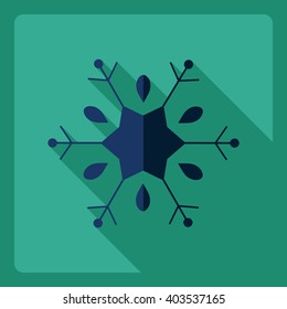 Flat modern design with shadow  Icon snowflake