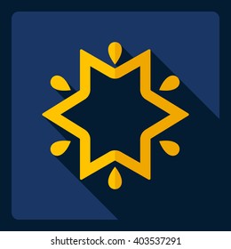 Flat modern design with shadow  Icon snowflake