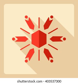 Flat modern design with shadow  Icon snowflake
