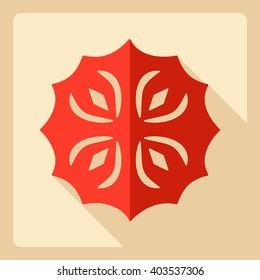 Flat modern design with shadow  Icon snowflake
