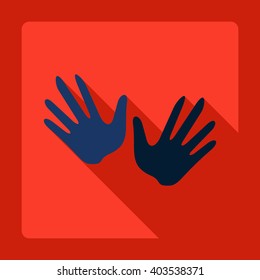 Flat modern design with shadow Icon  fingerprints
