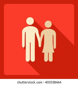 Flat modern design with shadow  Icon couple