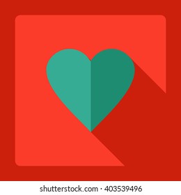 Flat modern design with shadow Icon  heart