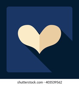 Flat modern design with shadow Icon  heart