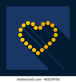 Flat modern design with shadow Icon  heart