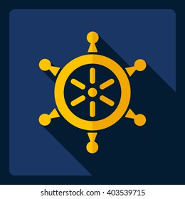 Flat modern design with shadow  Icon steering wheel