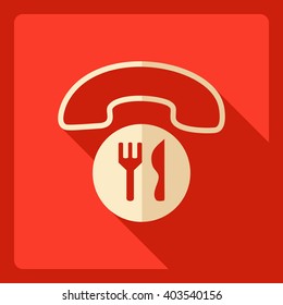 Flat modern design with shadow  Icon food delivery