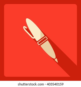 Flat modern design with shadow  Icon pen