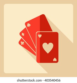 Flat modern design with shadow  Icon poker 
