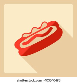 Flat modern design with shadow  Icon hot dog