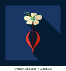 Flat modern design with shadow Icon  flower
