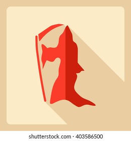 Flat modern design with shadow  Icon grim 
