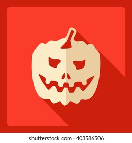 Flat modern design with shadow  Icon pumpkin
