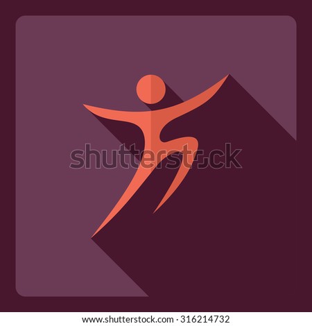 Flat modern design with shadow  Icon stick figure 